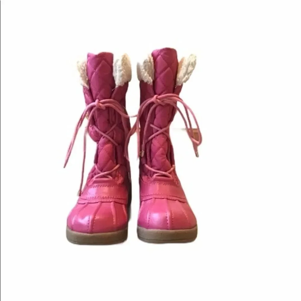Juicy Couture Quilted Fur Boots Pink Kids Size 2